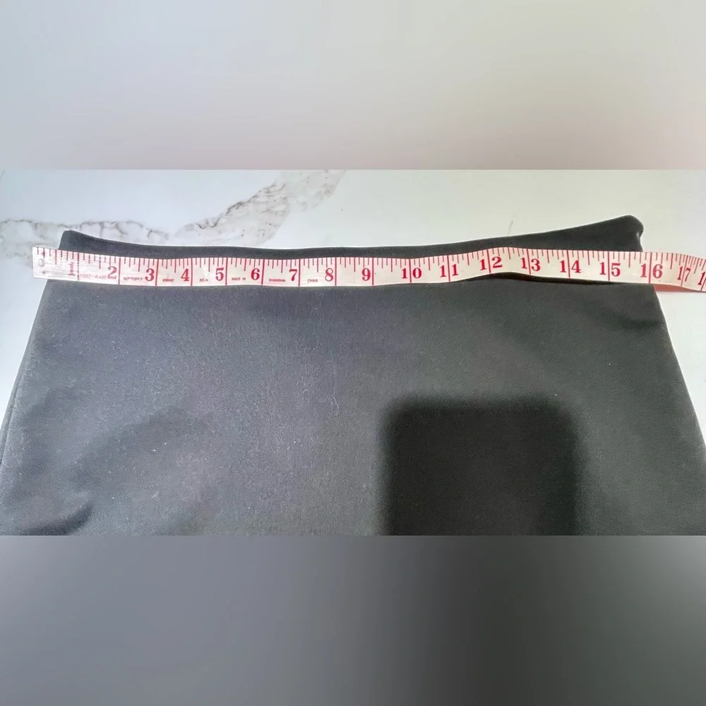 🥳💐KASPER Skirt, pencil, approx 16” waist across, solid black, Size 8 - Picture 2 of 6